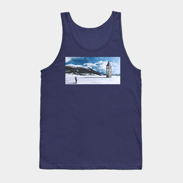 Clocktower in the iced lake Tank Top by Alexgle